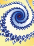 Spiral fractal pe fundal galben