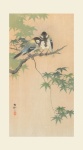 Arte vintage giapponese di cinciallegra