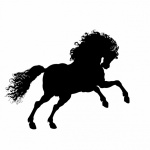 Horse Prancing Silhouette Clipart