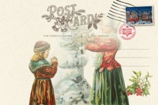 Vintage Christmas Postcard girl