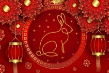 Lanterna de coelho do ano novo chinês