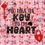 Valentine karta zámek a klíč