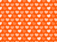 White And Orange Hearts