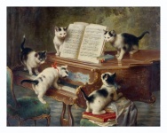 Dipinti d'arte vintage di gatti