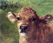 Cow Calf Vintage Art