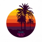 Retro plakat Malibu zachód słońca