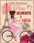 Paris Travel Postcard Poster