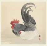 Arte vintage giapponese del gallo