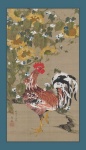 Arte vintage giapponese del gallo