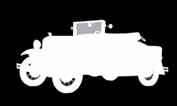Silhouette White, Antique Car, Clipart