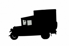 Silhouette Black, Old Car, Clipart
