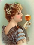 Femme de publicité de bière vintage