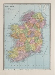 Vintage mapa Irlandii
