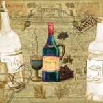 Vintage Mapa Vino Decoupage