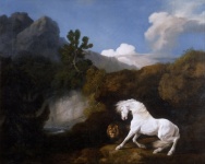 Arte vintage de cavalo branco