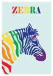 Zebra Rainbow Pop Art Poster