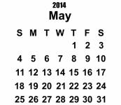 Kalendář 2014 Květen šablony