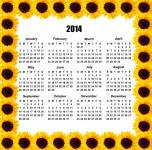 2014 Calendar Sunflower Frame