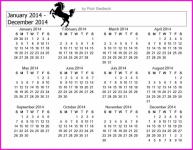2014 naptár