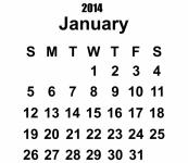 2014 Kalendář ledna šablony