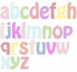Буквы алфавита пастельных тонах