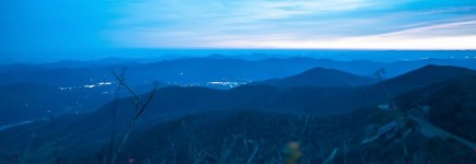 Blue Ridge hory západ slunce za soumraku