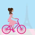 Ragazza in bicicletta a Parigi
