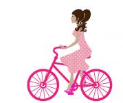 Fata pe biciclete Clipart