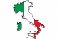 Mapa de Italia y de la bandera