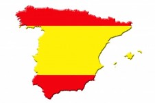 Kaart van Spanje en de vlag