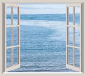 Ozean durch Fensterrahmen