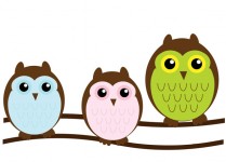 Owl Famiglia Carino Clipart