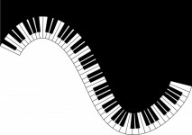 Ondas do teclado de piano cartão