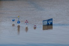 Road signs underwater