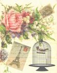 Vintage Vogel Eiffeltoren Card