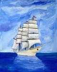 Weiße Meer Segelschiff