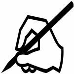 Escrevendo silhueta da mão