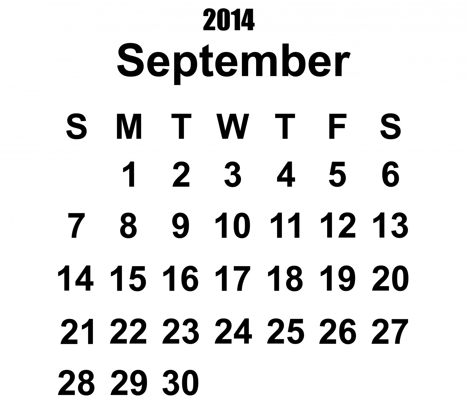 2014-calendar-september-template-free-stock-photo-public-domain-pictures