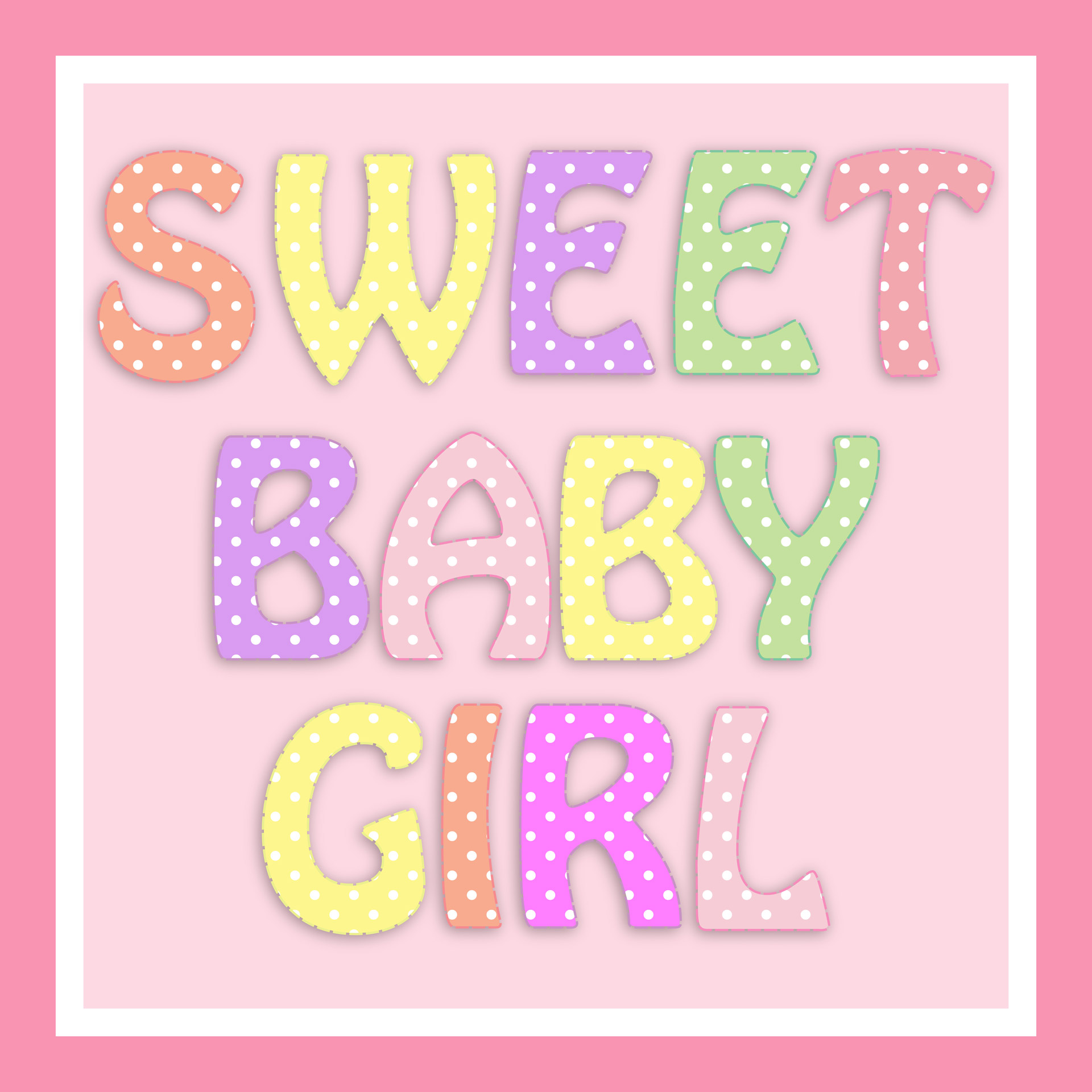 Baby Girl Announcement Card Free Stock Photo - Public Domain Pictures1920 x 1920