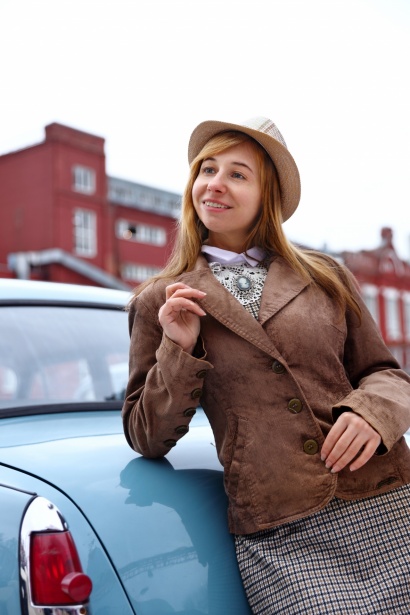 Woman, Portrait, Car, Retro Free Stock Photo - Public Domain Pictures