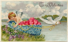 Старая открытка на День святого Валентин