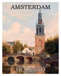 Cartel de viaje de Amsterdam Holanda
