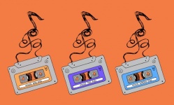 Audiocassette, muziek, schets