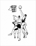 Basketball Retro Line Art