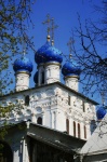 Blue domes of church of the kazan