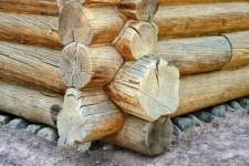 Detail of peter the great log cabin