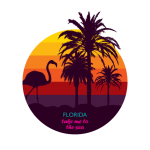 Florida Sunset Retro Poster