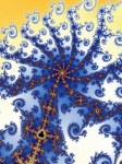 Fractal spiral on yellow background