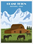Cartaz de viagem de Grand Teton Wyoming