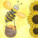 Sunflower honey bee character